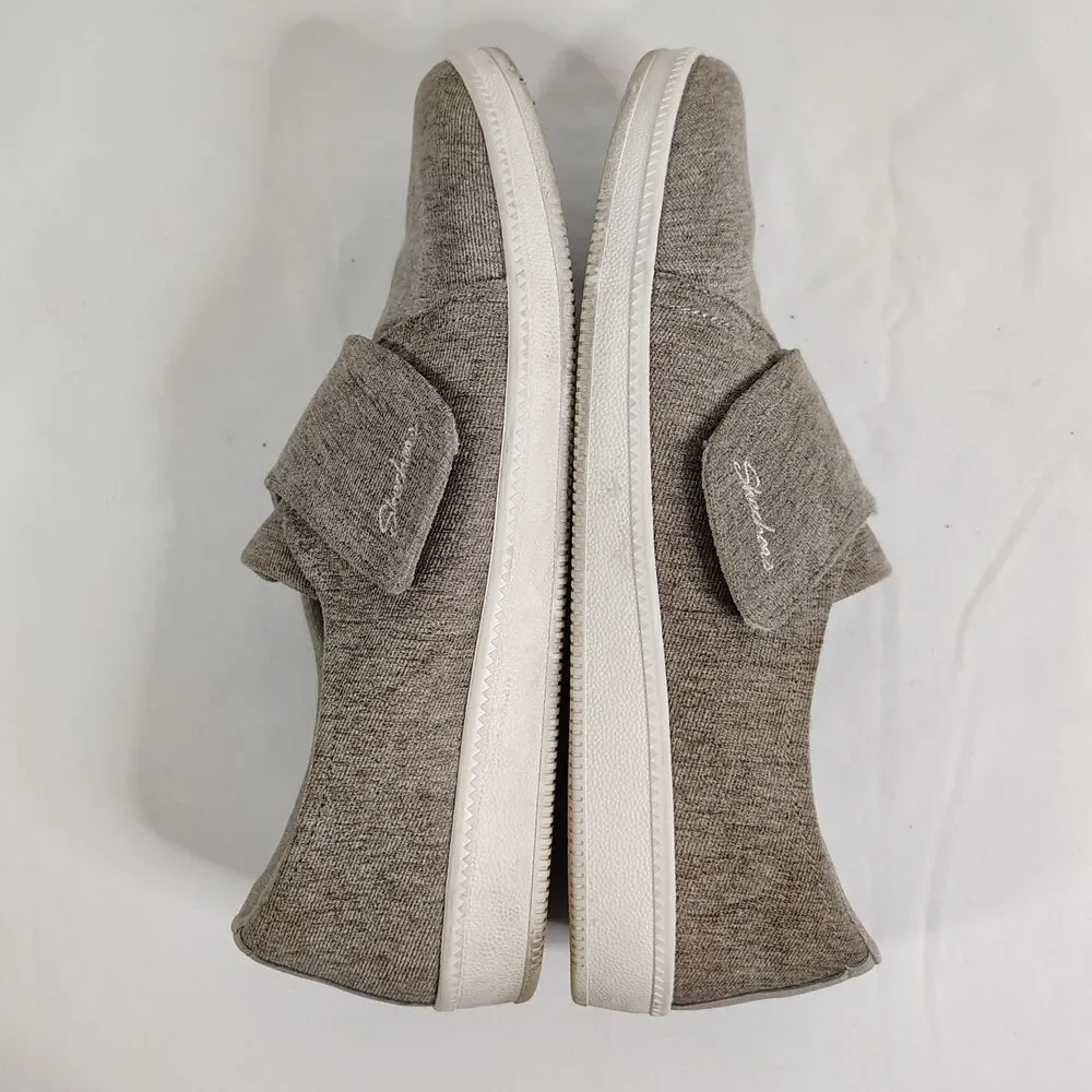 Skechers Memory Foam Slip On Sneakers Womens 7 Taupe Comfort Shoes